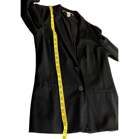 Diane von Furstenberg Blazer Jacket Women Size 12 Black Two Button Business Coat - Picture 8 of 16